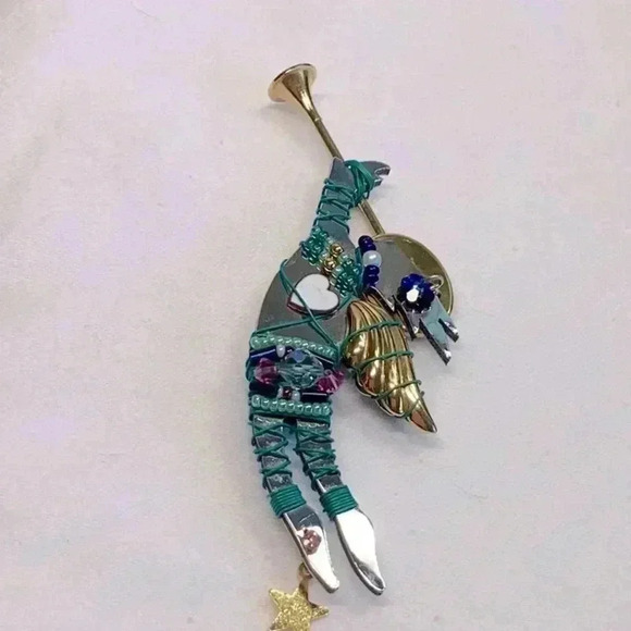 Liztech 1993 Angel Harold Guardian Silver Green Gold - Picture 1 of 4